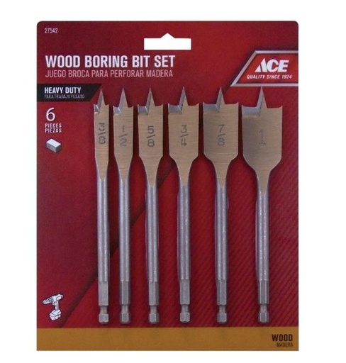 BIT SET WOODBORE 6PC ACE