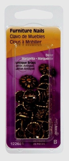 Hillman No. 64 Antique Brass Brass Furniture Nails, 25 pk