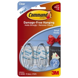 Hooks Small Clear 2Pk