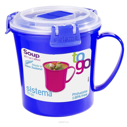 Soup Mug To Go With Clip (22.2Oz) Bpa Free Sistema.
