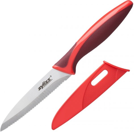 Paring Knife Red 10.2Cm,(4In) Serrated S Steel Blade Zyliss