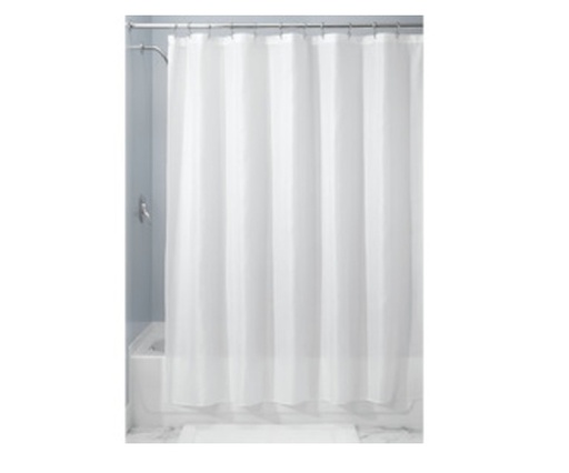 InterDesign 54 in. H x 78 in. W White Carlton Shower Curtain Polyester