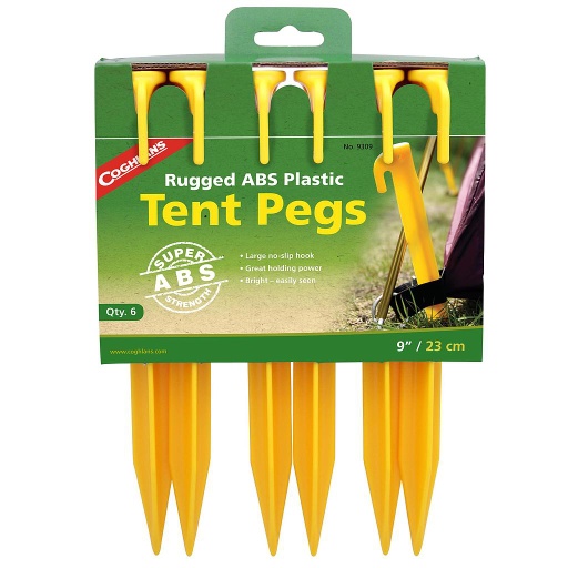 Pegs Tent Plstc 9" Pk6