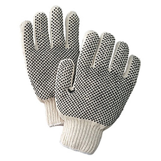Gloves Polyester Knitting Double Pvc Dots Med