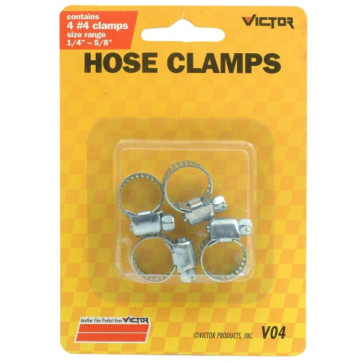Clamp Hose 1-4-5-8" 4Pk