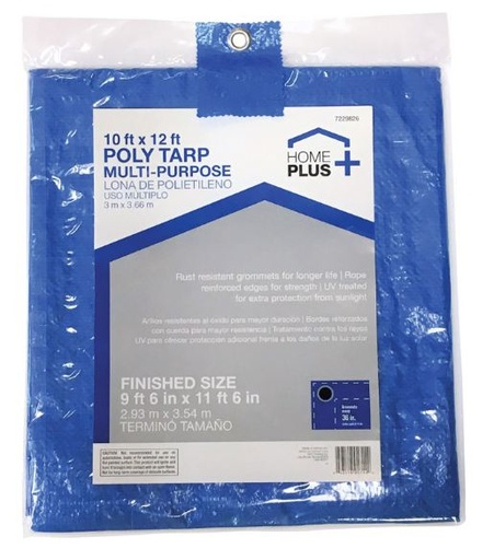 Poly Tarp Light Blue 12Ft X 16Ft (3.66M X 4.87M) 3.5Ml 82G Home Plus