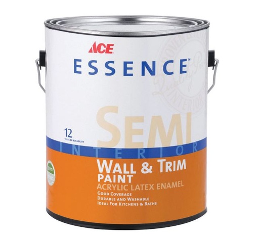 Ace Essence Semi-Gloss Ultra White Acrylic Latex Latex Wall+Trim Paint Indoor 1 gal