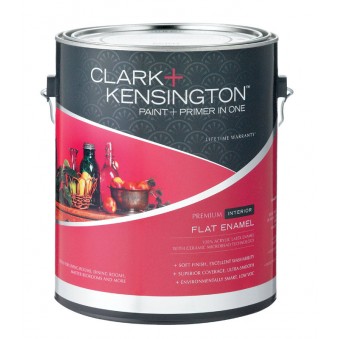 Ace Clark+Kensington Flat Enamel Ultra White Base Acrylic Latex Paint and Primer Indoor 1 gal