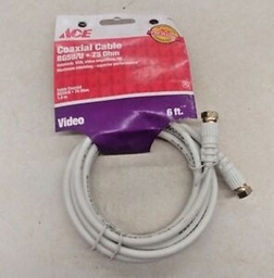 Rg59 Coax Cable 6Ft (182.88Cm) White Ace