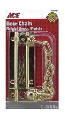 Door Guard Chain 3  3/8In (8.57Cm) Brass Plated Ace