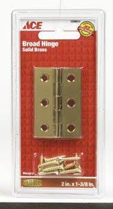 Hinge Broad 2In X 1 3/8In (5.08Cm X3.49Cm) Soild Brass Ace