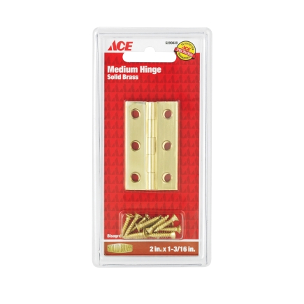 Hinge Medium 2In X 1 3/16In (5.08Cm X 3.02Cm )Brass Ace