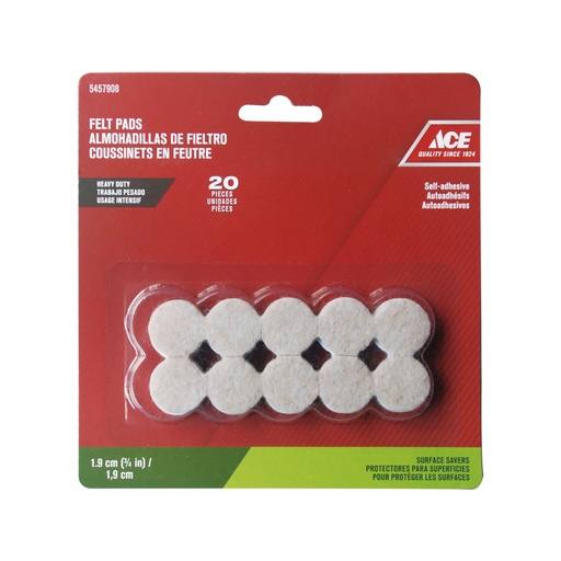 Round Felt Pads - 3/4 In.