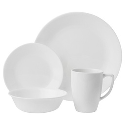 Corelle, White Glass Dinnerware Set Assortment in. Dia. 16