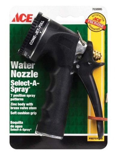 Nozzle Spray. 7 Position Cushion Grip Black Ac