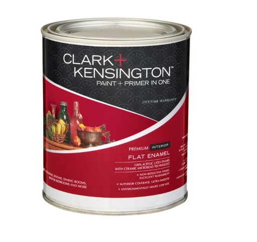 Ace Clark+Kensington Flat Enamel Designer White Acrylic Latex Paint and Primer Indoor 1 qt. Cancel