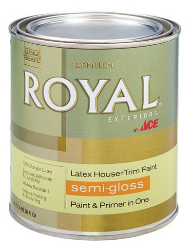 Ace Royalsemi Gloss Tintable Base Acrylic Latex, House & Trim & Primer 1Qt.