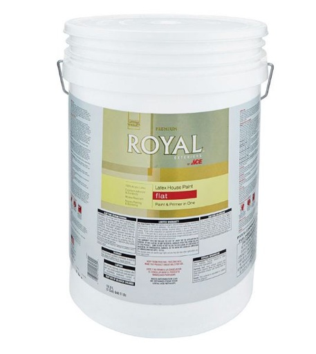 Ace, Royal Flat White Acrylic Latex House Paint & Primer 5 gal