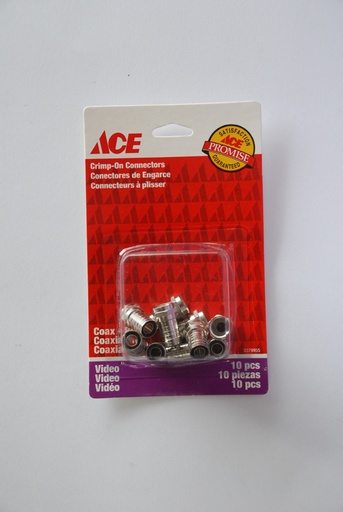 Heavy Duty  One Piece Rg 6 Connectors 10Pk Ace.