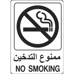 No Smoking Black Sign 12Cm X 17Cm (5Inx7In) P