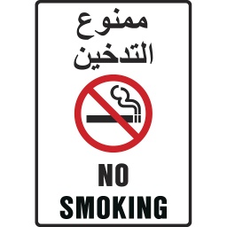 No Smoking Red Black Symbol Sign 25Cm X 35Cm.