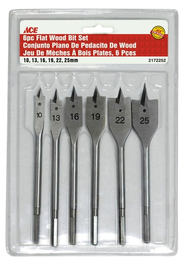 6PC FLAT WOOD BIT SET Cancel.