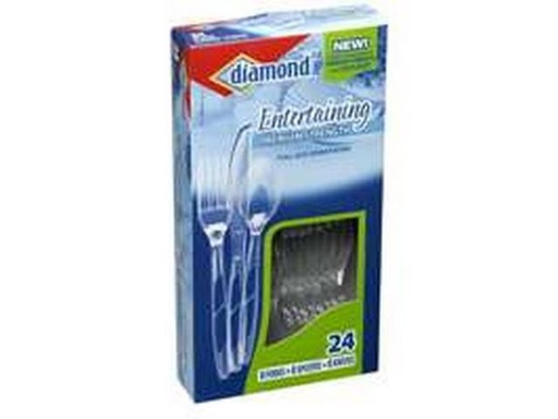 CUTLERY CLEAR PLAST 24PK
