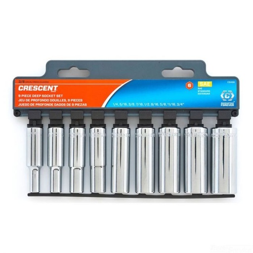 8 PIECE SOCKETS ONLY SET 1/2IN (13MM) DR ACE.