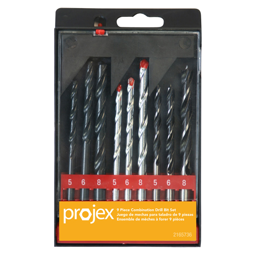 PROJEX 9 Piece Combination Drill Bit Set.