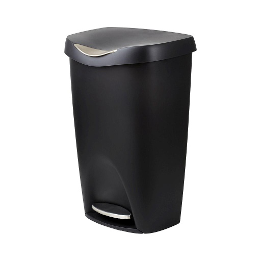Umbra 13 gal. Black Step On Wastebasket