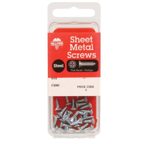 Hillman No. 10 x 1-1/2 in. L Phillips Flat Head Zinc-Plated Steel Sheet Metal Screws 6 pk