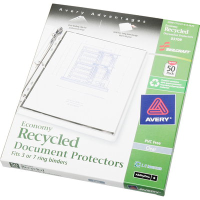 Document Protector, 8 1/2 X 11, 7-Hole Punch