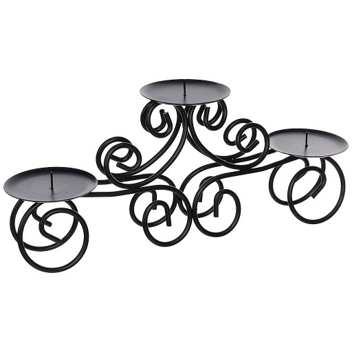Gallery of Light 7.75 in. H x 4 in. W x 17 in. L Iron Scroll Iron Decorative Candle Holder