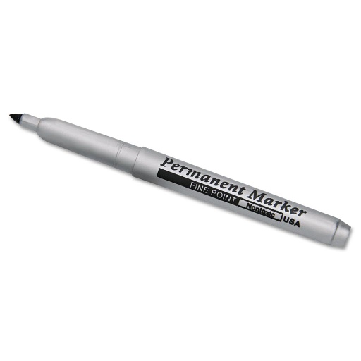 Permanent Marker, Fine Bullet Tip, Black, Dozen