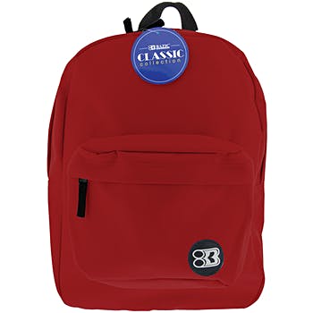 BAZIC 17" BURGUNDY CLASSIC BACKPACK.