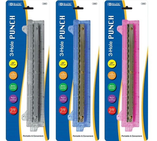 BAZIC PORTABLE 3-HOLE PAPER PUNCH2