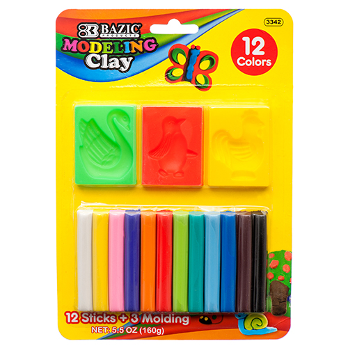 BAZIC 12 COLOR 160G MODELING CLAY STICKS