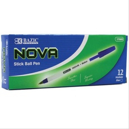 BAZIC NOVA BLUE COLOR STICK PEN (12/BOX)