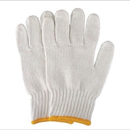 White Cotton Gloves with Knit Wrist-let