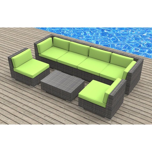 CORNER SOFA SET RED 7PCS