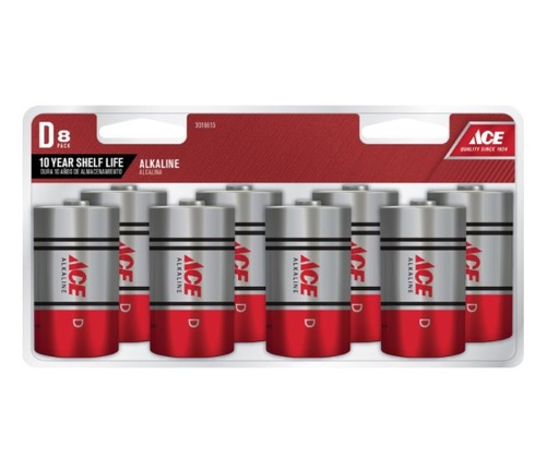 BATTRY ALKLN D PK8 ACE