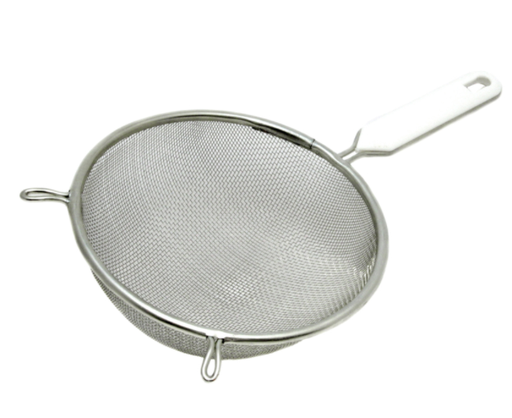 Chef Craft 6 in. W x 10.5 in. L Silver and White Stainless Steel Mesh Strainer