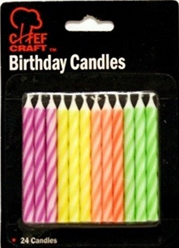 Chef Craft Multicolor No Scent Birthday Candles 2.5 in. H.