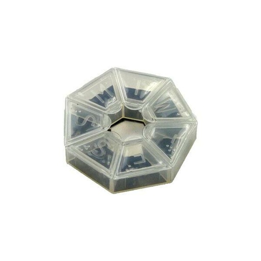Chef Craft 4.25 in. W x 6 in. L White Plastic Pill Organizer