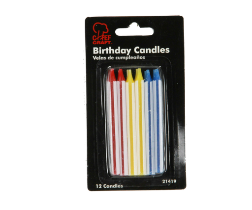 Chef Craft Multicolor No Scent Birthday Candles 3.25 in. H.