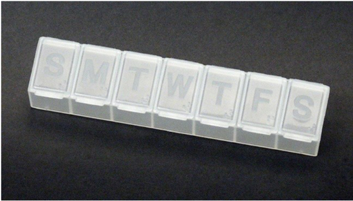 Chef Craft 3 in. W x 6 in. L White Plastic Pill Organizer.