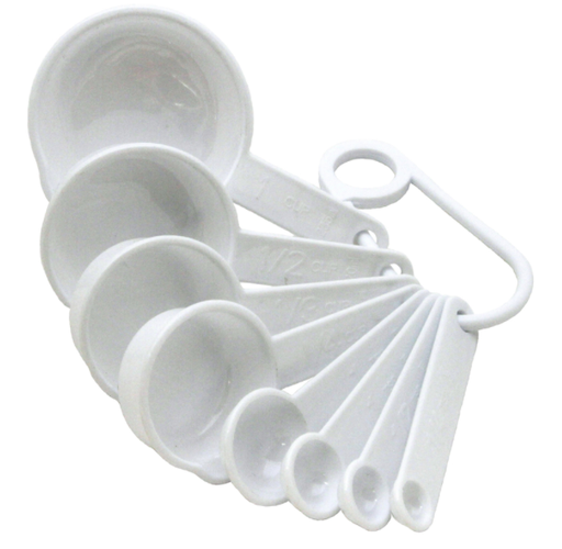 Chef Craft 1/4 1/3 1/2 1 cups Plastic White Measuring Cup