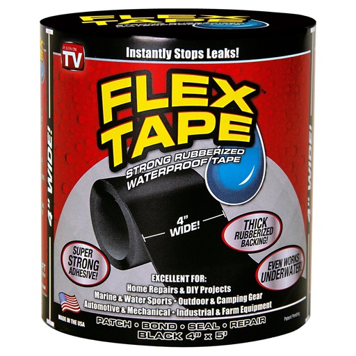 FLEX TAPE BLACK 4"X5'.