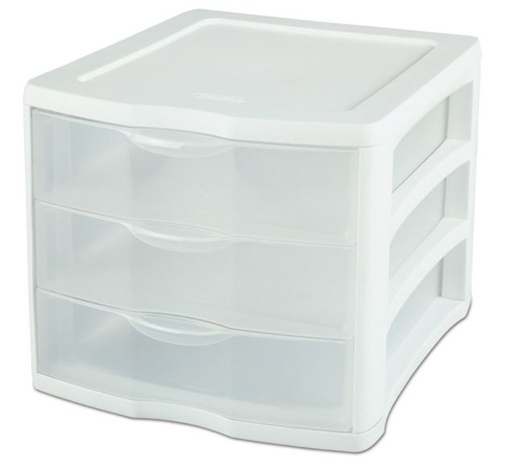 ORGANIZR DRAWR 3 WH/CLR.