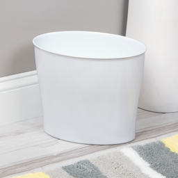 TRASH CAN NUVO OVAL WHT.